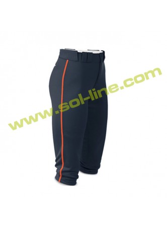 Softball Pipe Navy Pant With Orange Piping